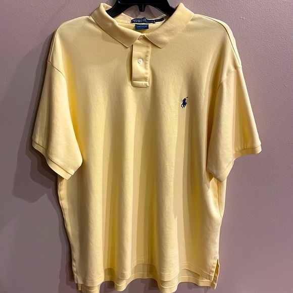 POLO BY RALPH LAUREN custom fit ultra soft 100% cotton MENS polo Yellow size XXL - Picture 1 of 10
